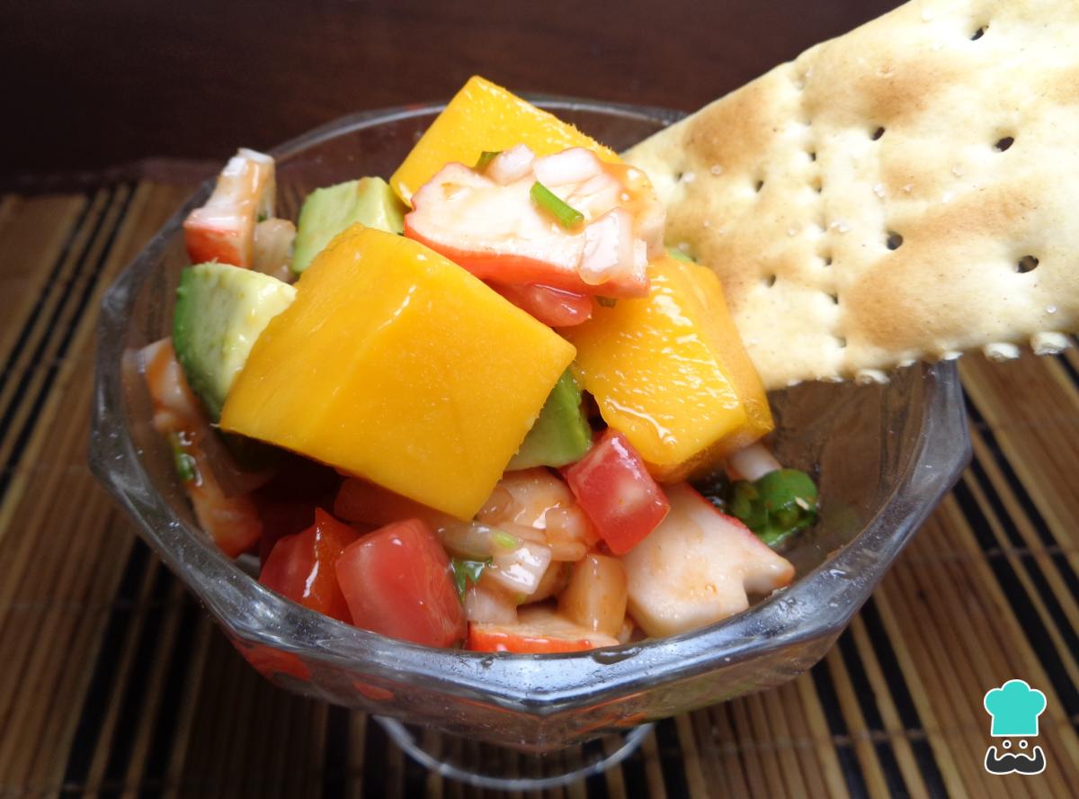 Recette de Ceviche de surimi à la mangue