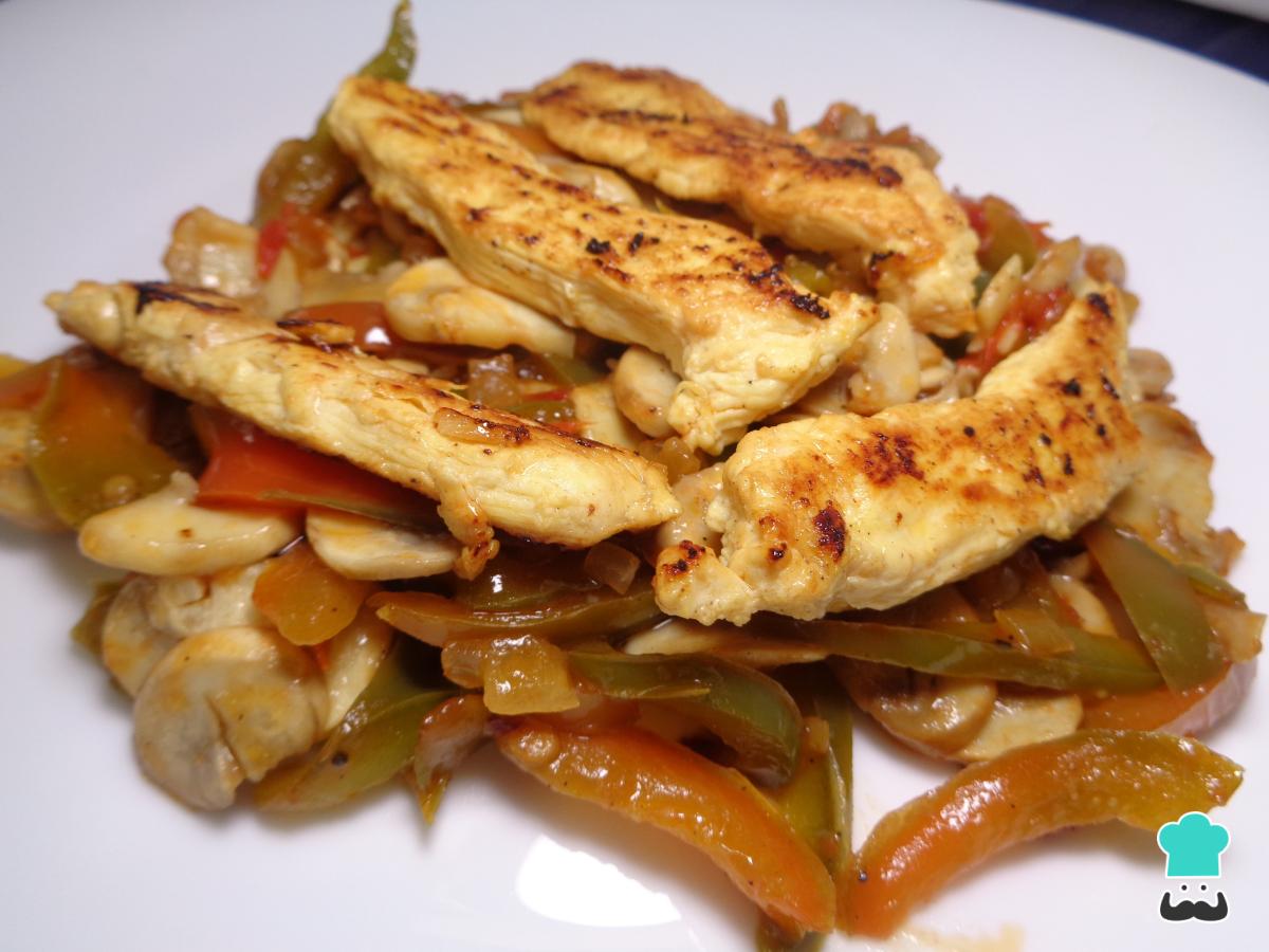 Recette de fajitas au poulet et aux champignons