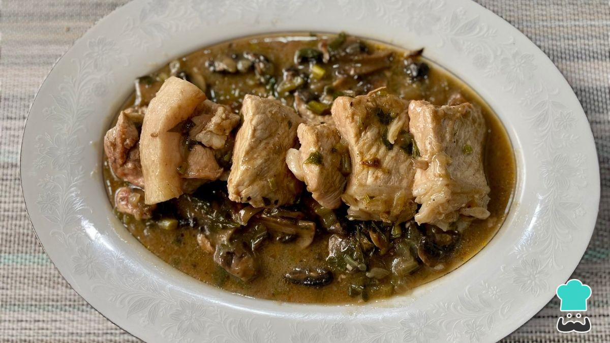 Recette de filet de porc aux champignons et vin blanc