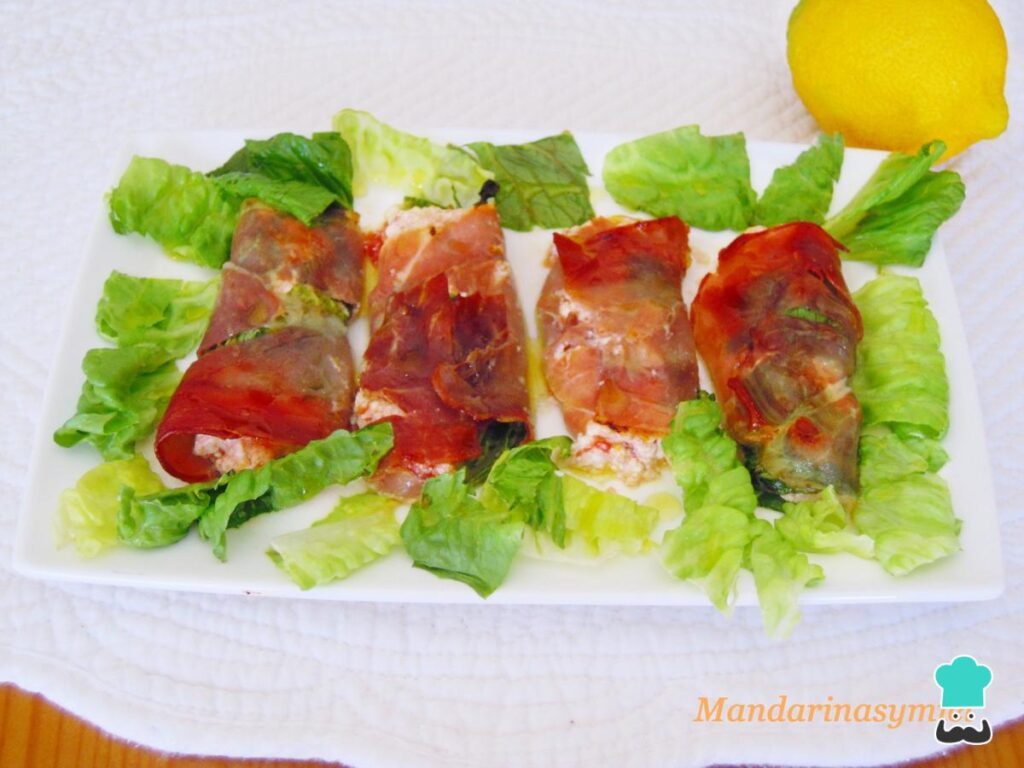 Recette de rouleaux de jambon Serrano farcis