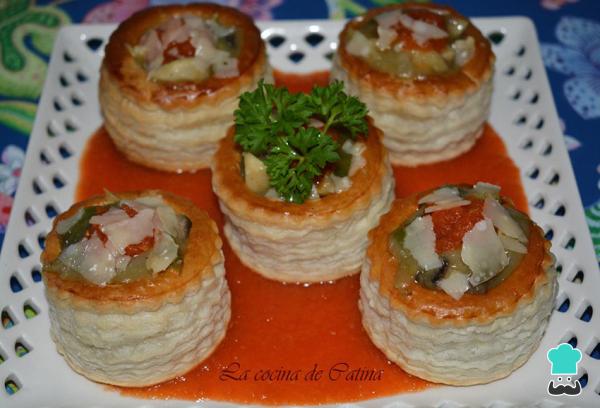 Recette de volovanes aux champignons et au fromage